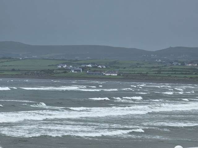 plenty of wind swell all along the beach but tide too high for surfers